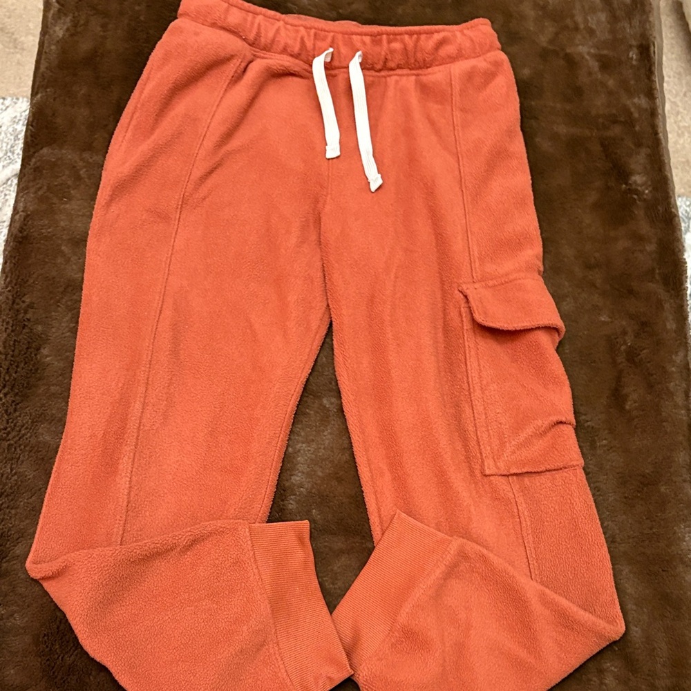 Cat & Jack Rust Orange Fleece Cargo Joggers